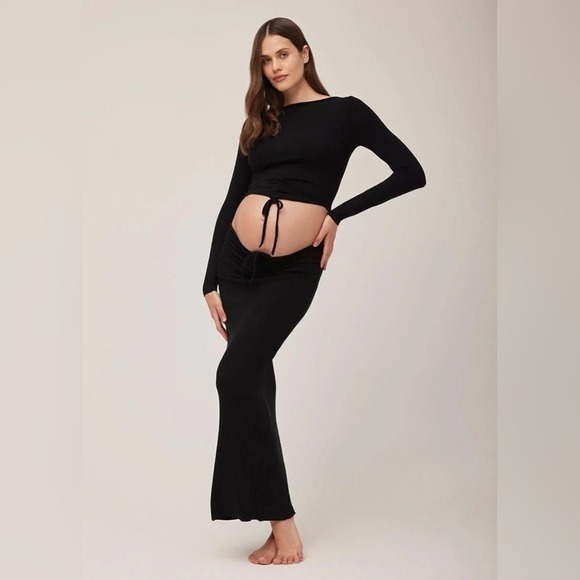 Bumpsuit / Soft Rib black Maxi Skirt M