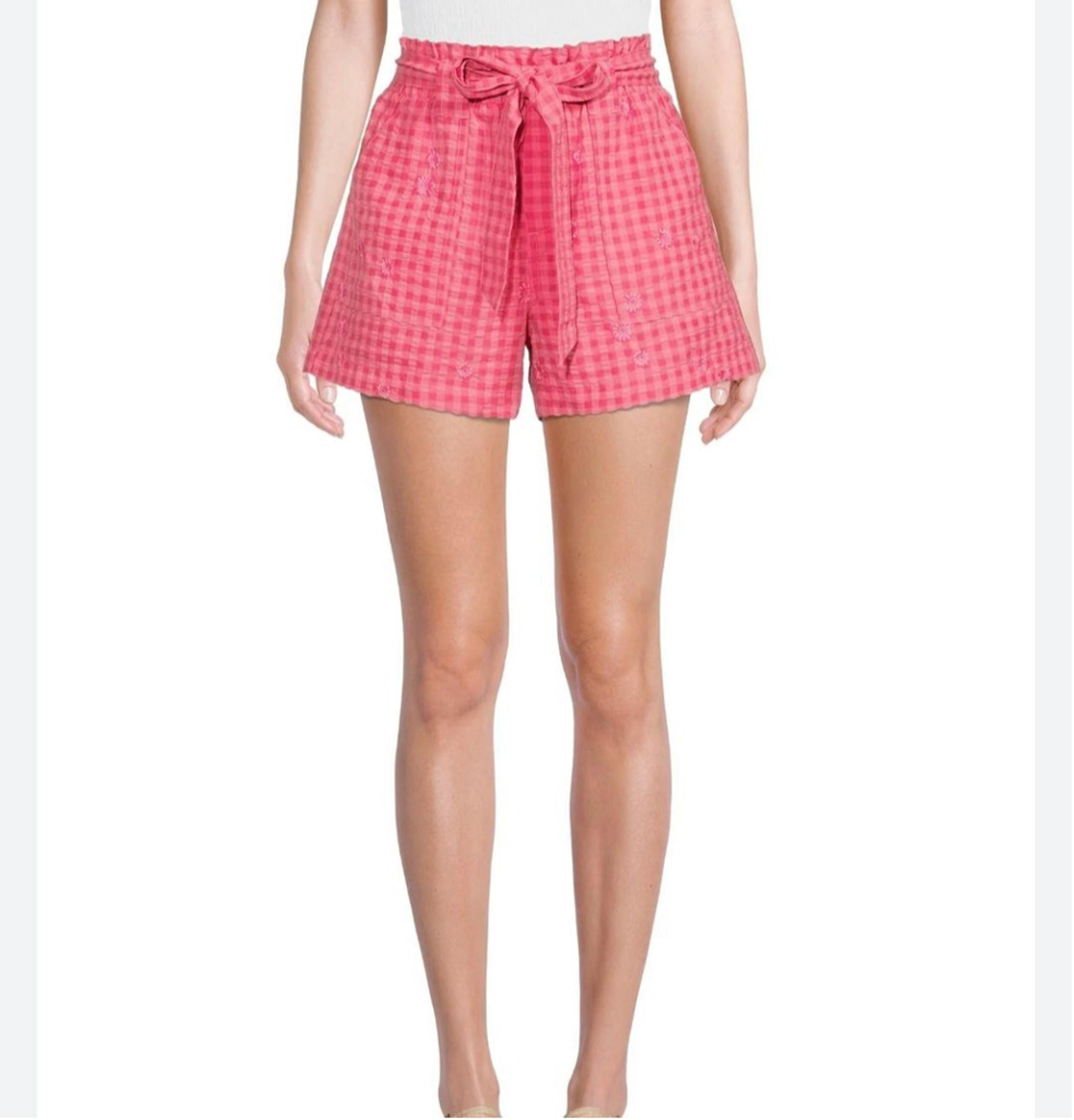 Time and Tru Shorts XL Pink Gingham country cowgirl women's picnic party