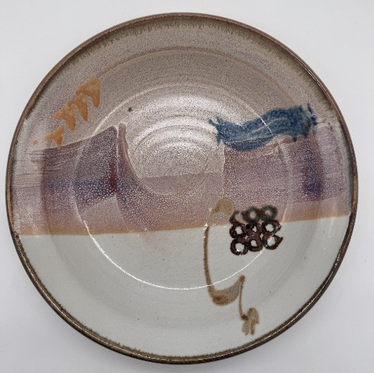 Studio Pottery Large Shallow Console Bowl By Mike Grafa Of Austin Texas