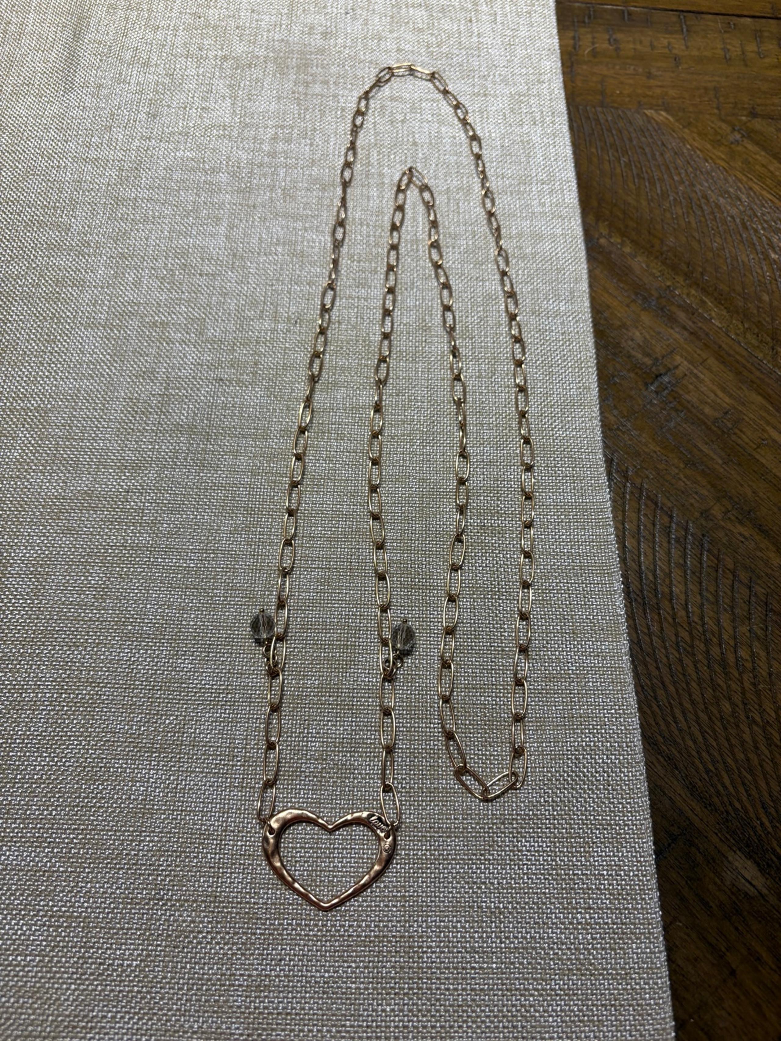 Love Open Heart Long Chain Necklace by Katia Designs.