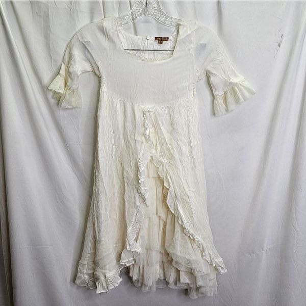 I Love Gorgeous Cream Marie Antoinette Silk and Chiffon Dress (No Belt) Size 8-9