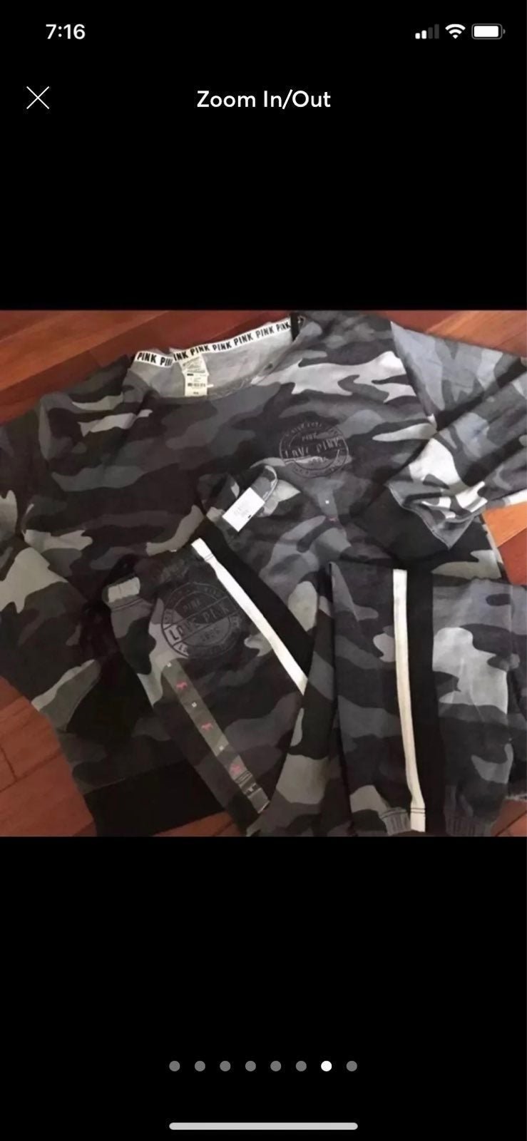 NWT VS PINK MEDIUM BLACK CAMO SET