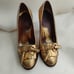 Gucci heels heels pumps metallic gold size 7B