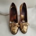Gucci heels heels pumps metallic gold size 7B