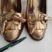 Gucci heels heels pumps metallic gold size 7B