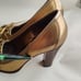 Gucci heels heels pumps metallic gold size 7B