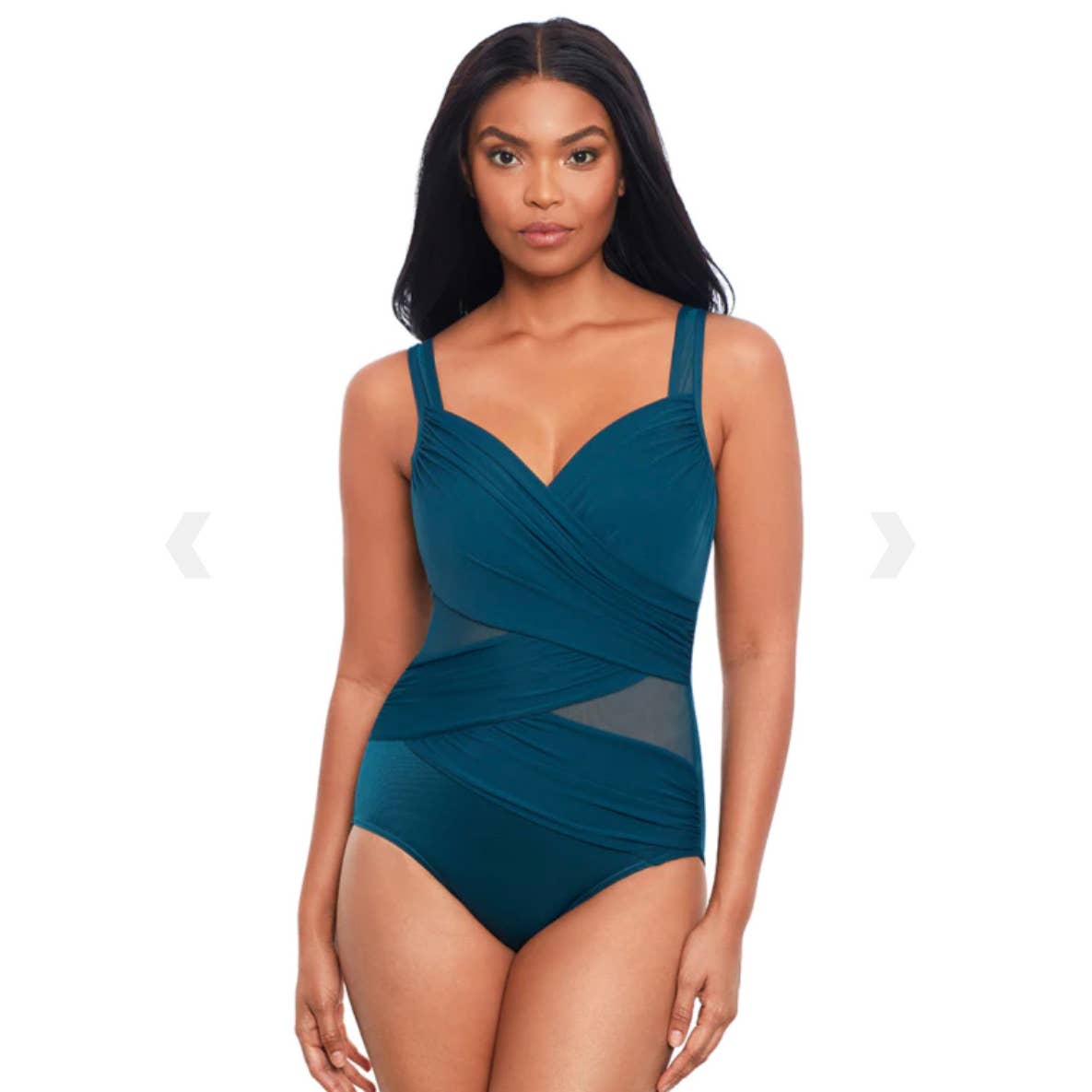 MIRACLESUIT NEW SENSATIONS MADERO Blue Size 12 one piece bathingsuit