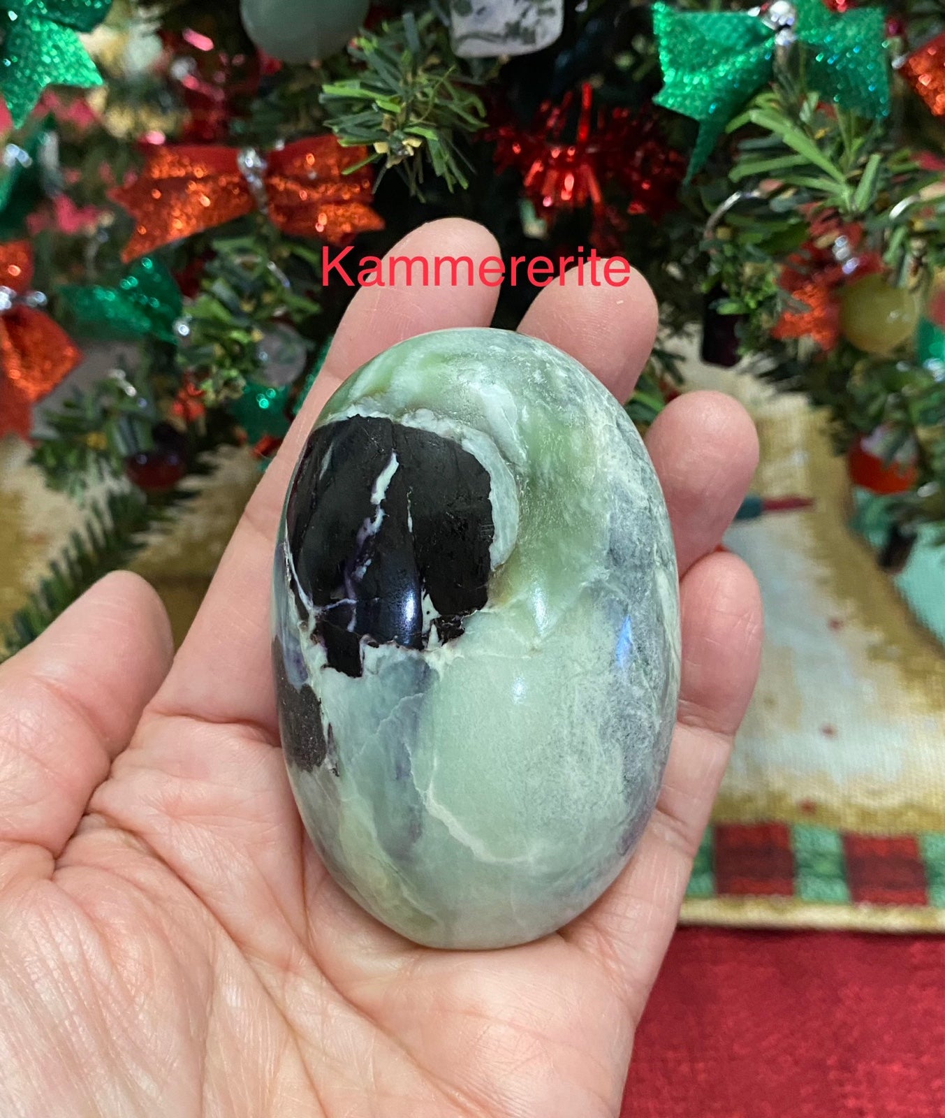 Kammererite Genuine Palm Stone from India 176g RARE
