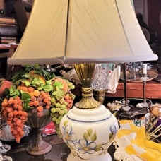 Vintage Hand Painted Glass Table Lamp