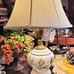 Vintage Hand Painted Glass Table Lamp