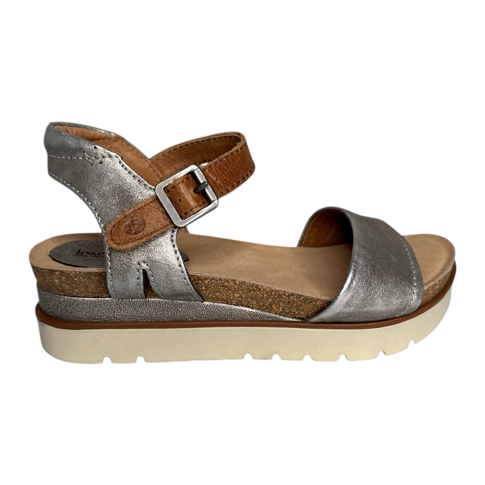 Josef Seibel Clea Platform Sandals - Metallic Silver - Size 36 (US 6.5)
