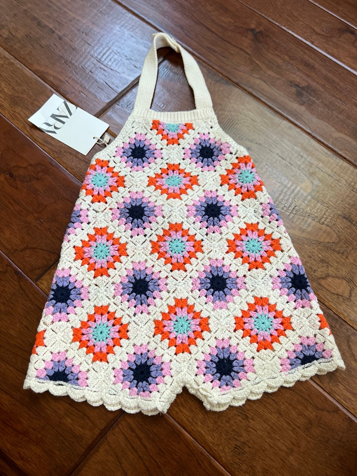 New Zara CROCHET KNIT OVERALLS