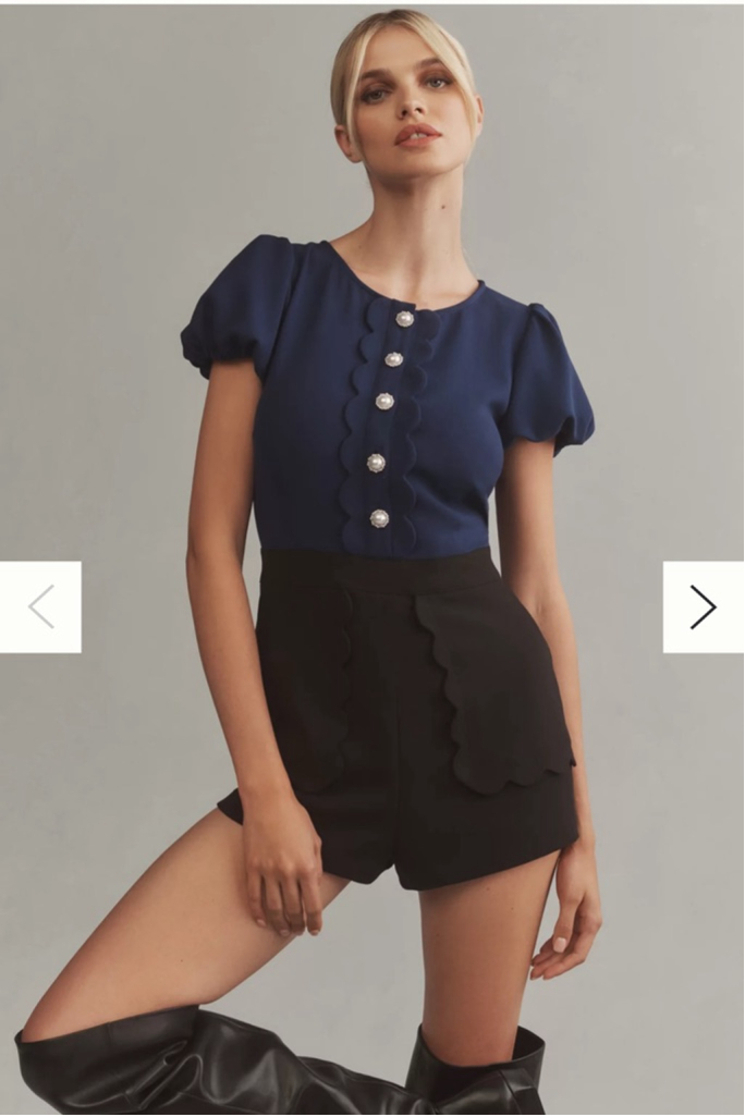 Women's Maeve Romper Size 6 Blue and Black
