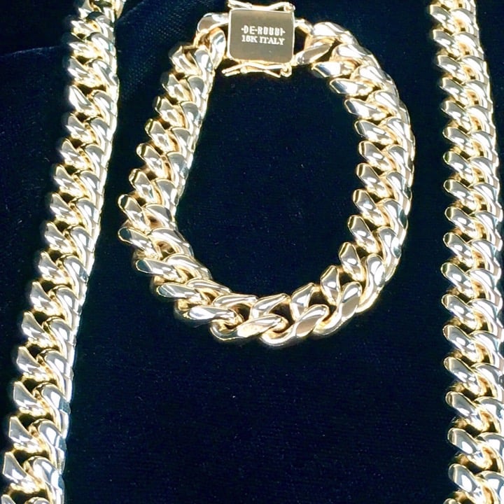 CUBAN LINK 18K GOLD NEW CHAIN ITALY