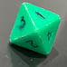 Early vintage TSR Holmes green d8 rpg ad&d dice 120723@