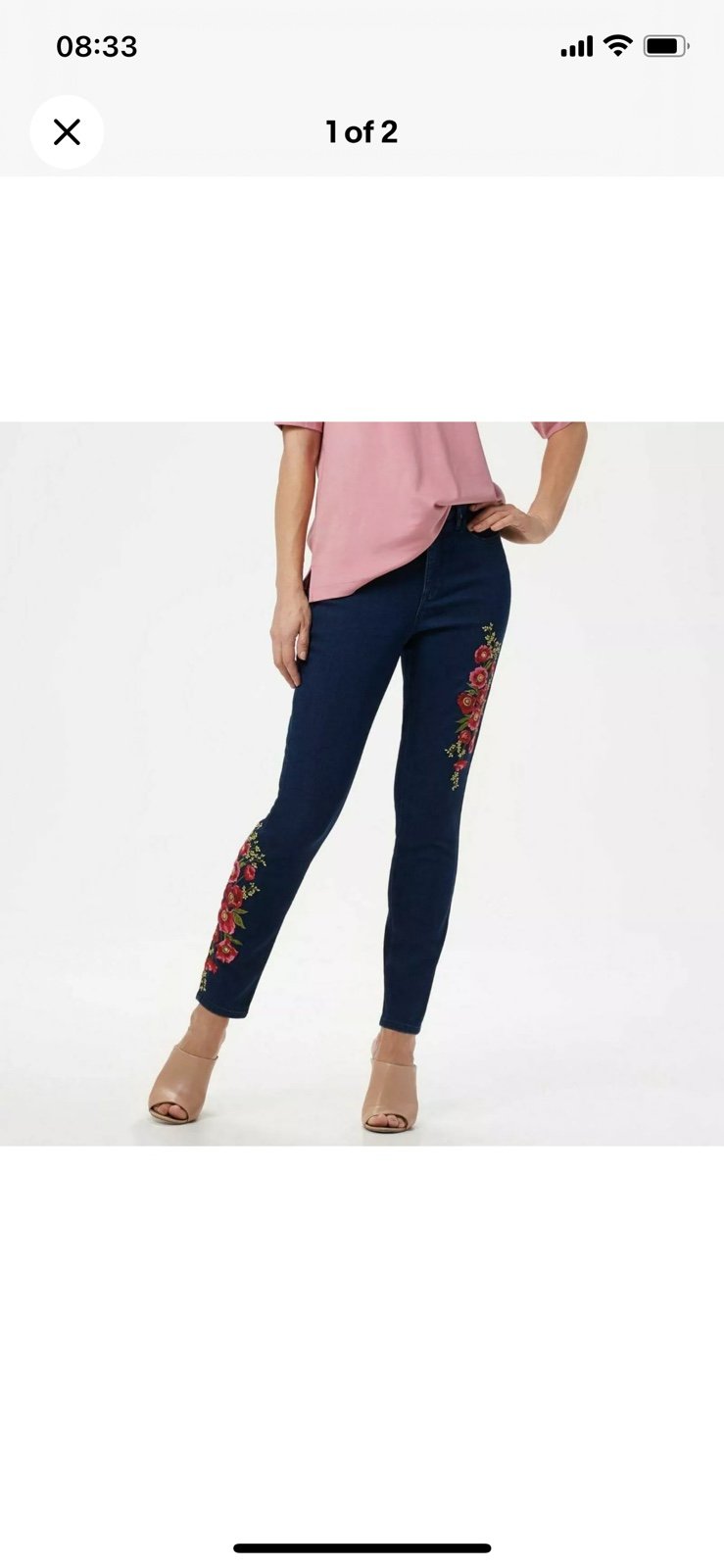 Martha Stewart Embroidered Petite 5-Pocket Ankle Jeans A309527 NWT 16P QVC