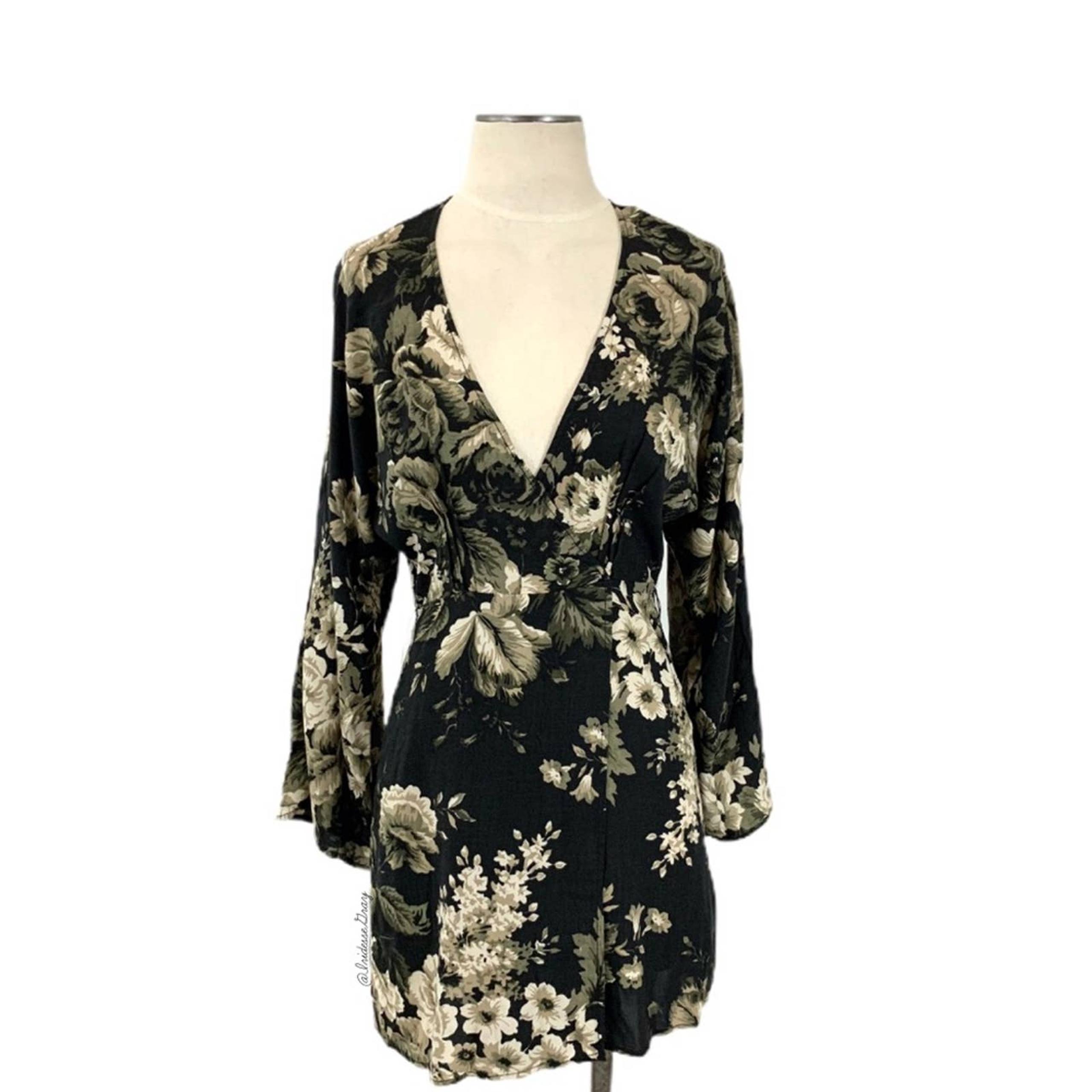Denim & Supply Ralph Lauren Black Floral Dress XS