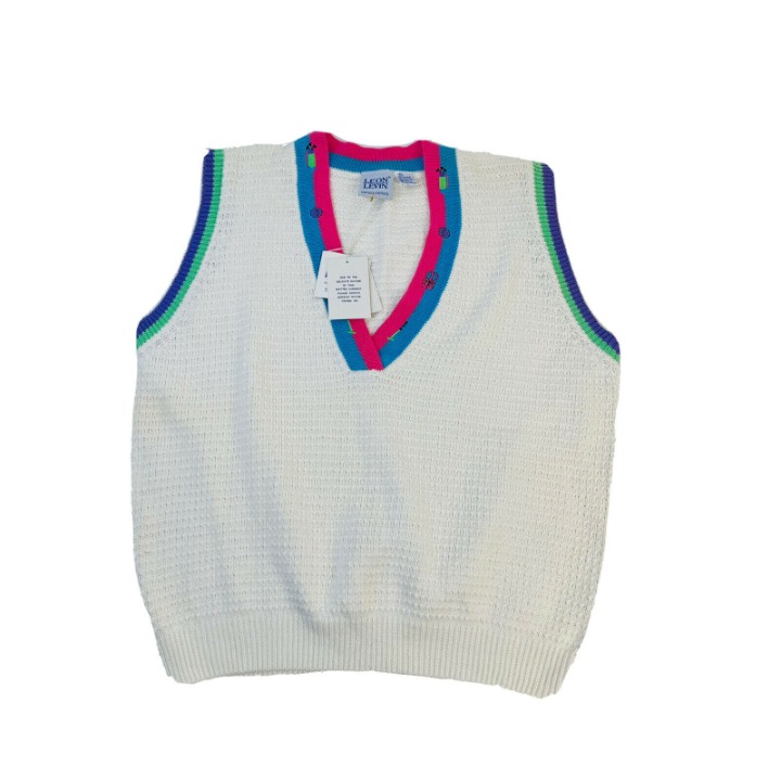 Deadstock 90s Golf Embroidered Color Block Sweater Vest
