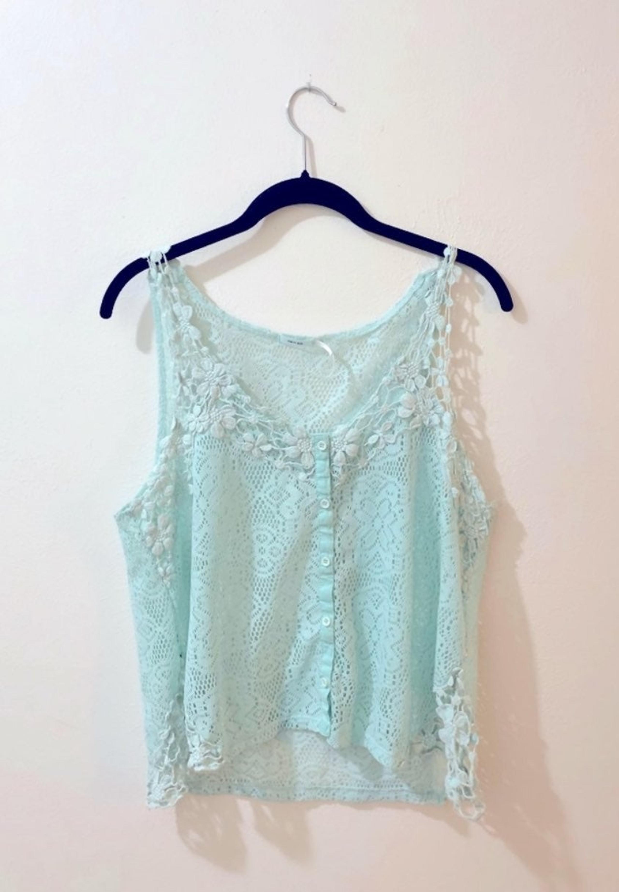 Kimchi Blue Mint Green Lace Tank Top