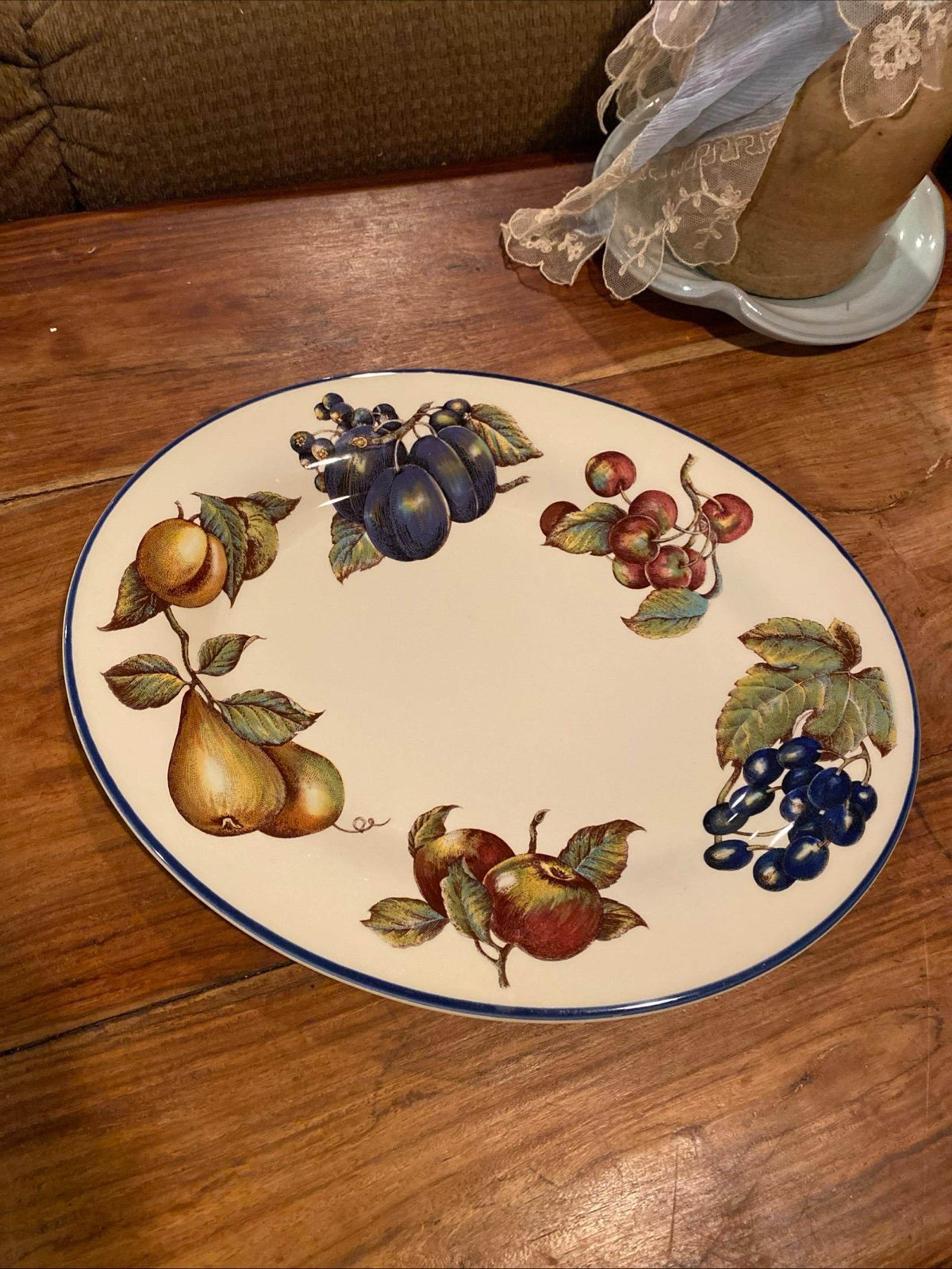Pier 1 England Angleterre 14" Macintosh Oval Platter Fruit - Pier One