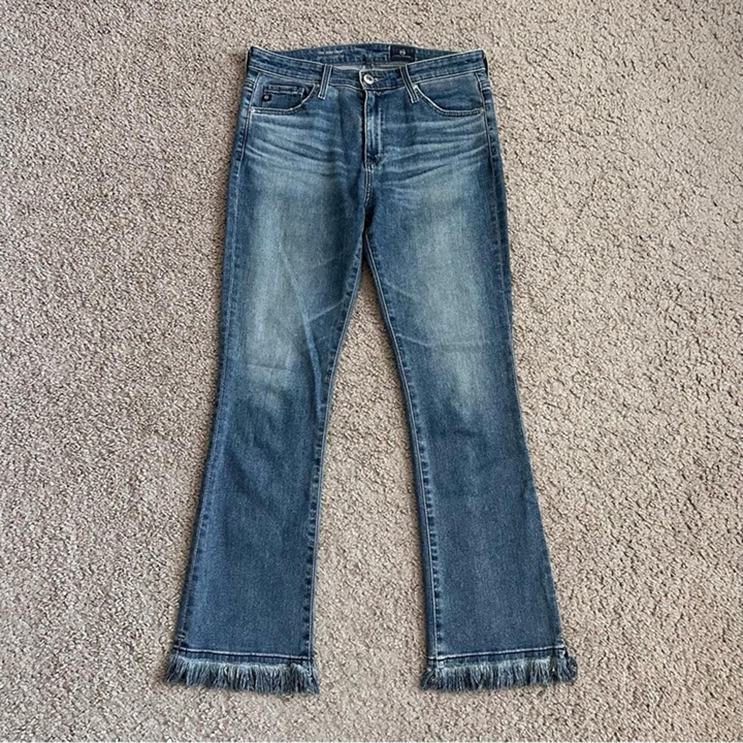 AG Adriano Goldschmied Jeans The Jodi Crop Frayed Hem Flare Womens 25R