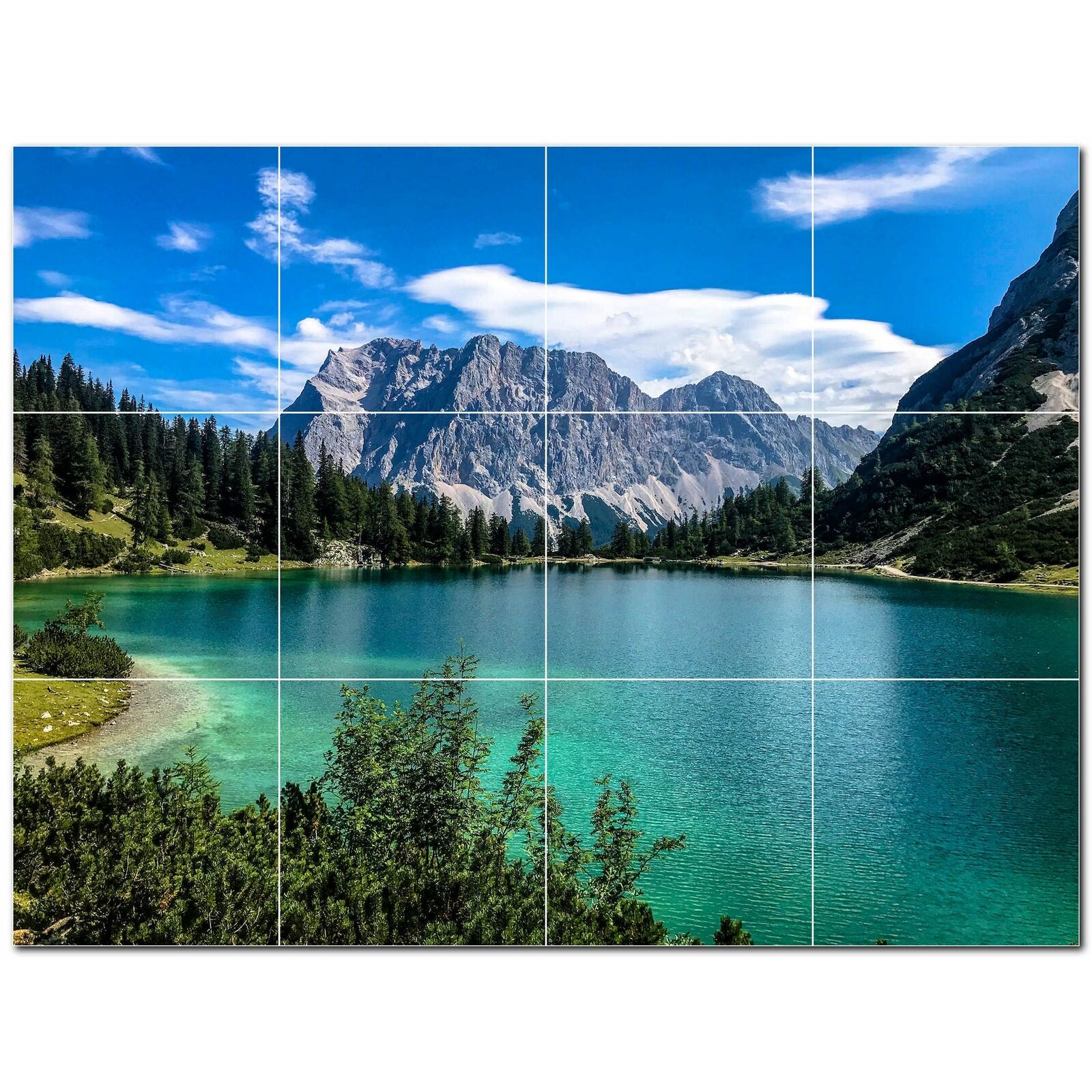 Lakes Ceramic Tile Wall Mural PT500793. 24 W x 18 H (12) 6x6 tiles