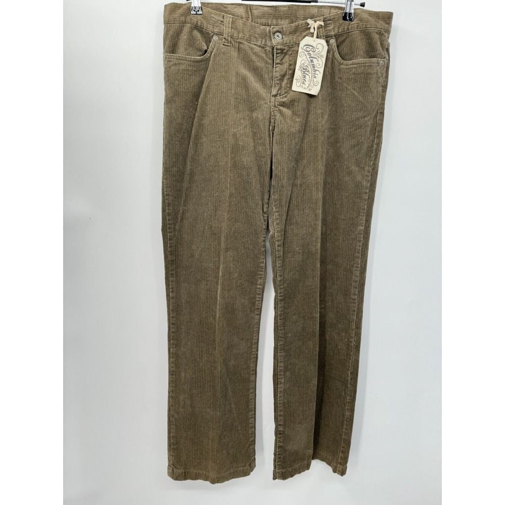 Columbia 0207 AL 8450 Brown/Green Corduroy Straight Leg Pants Size 14