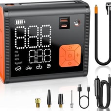 28000mAh Portable Air Compressor, Dual Power Mode for Tires 3 X Faster Portable