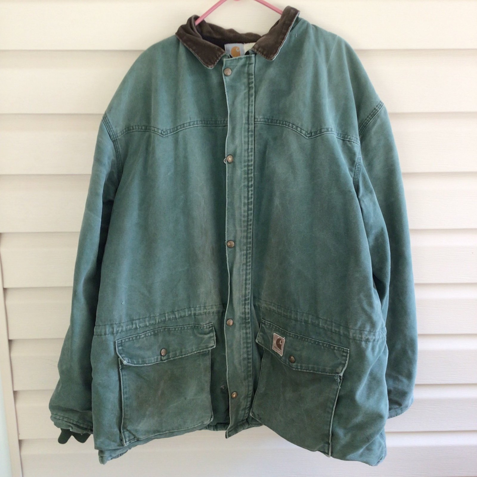 UNION MADE VINTAGE CARHARTT FLEECE LINED MENS COAT SZ XXL TALL WORKWEAR COWBOY