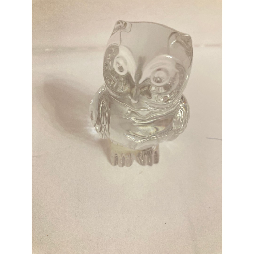 Vintage Princess House 24% Lead Crystal Owl Figurine Clear