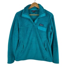 Patagonia Womens Re-Tool Snap-T Fleece Pullover Teal Blue Sz M Outdoor Casual
