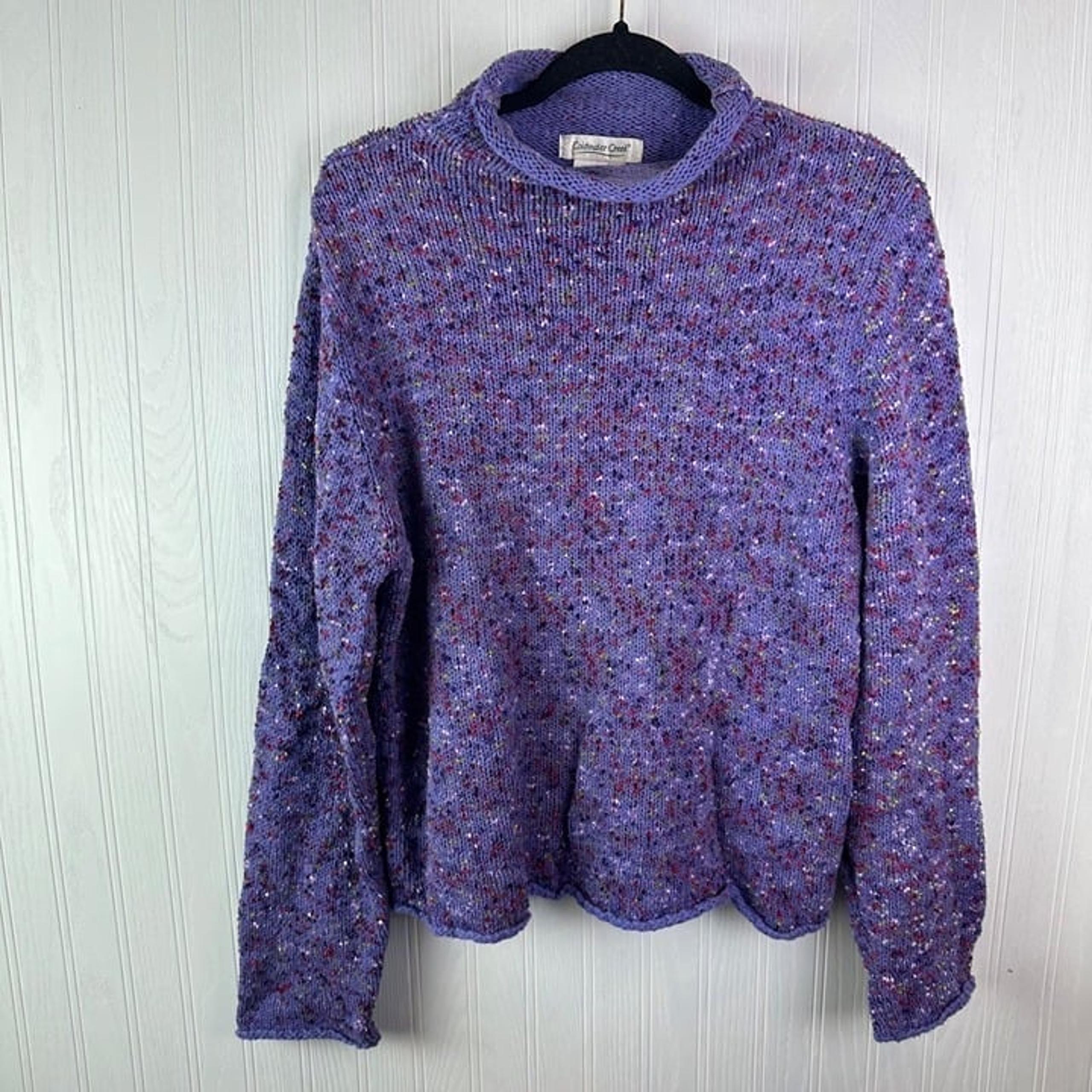 Coldwater Creek Purple Sweater Mock Neck Size L