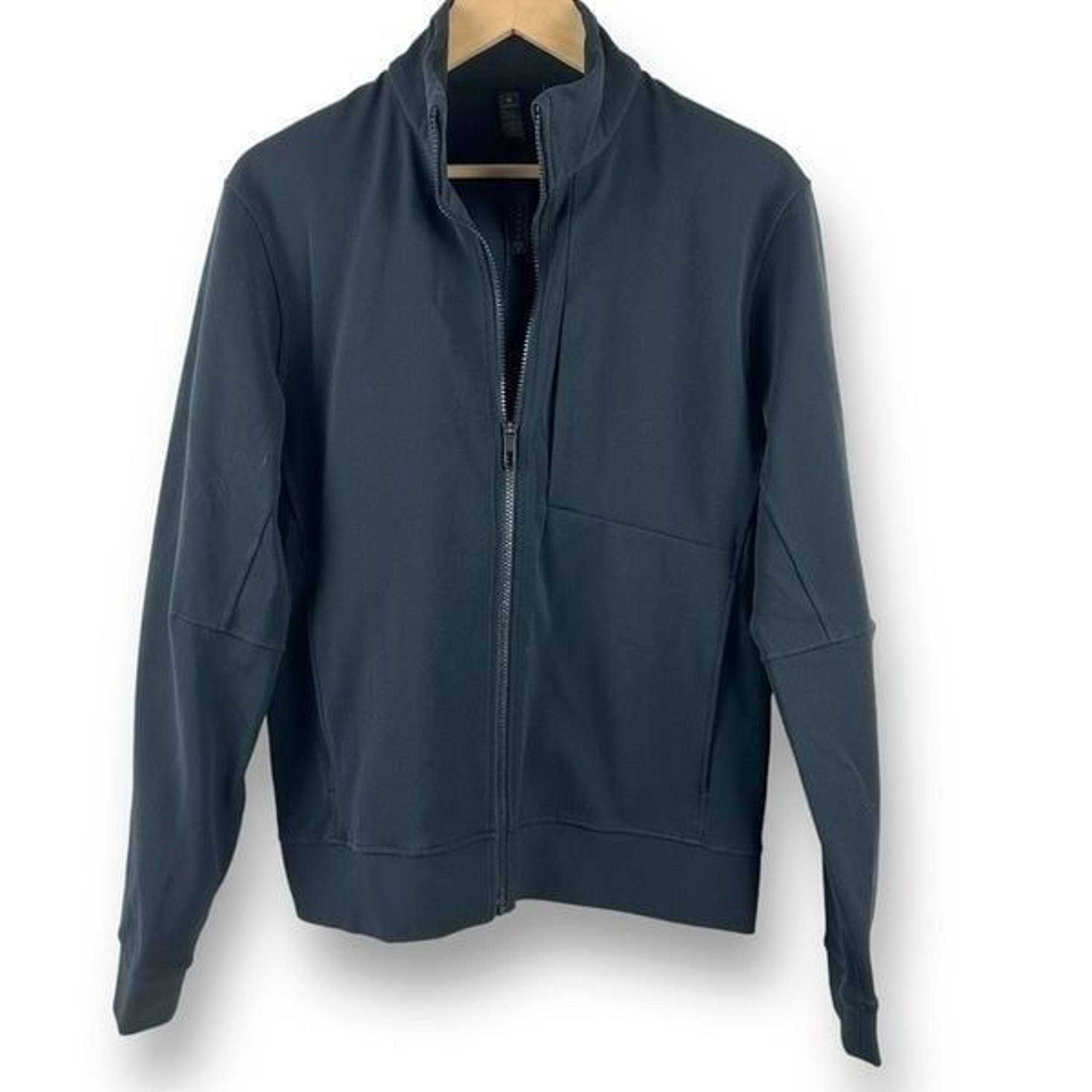 Lululemon Men's M Sojurn Full Zip Jacket Solid Black Classic Fit Sporty Track - lululemon athletica