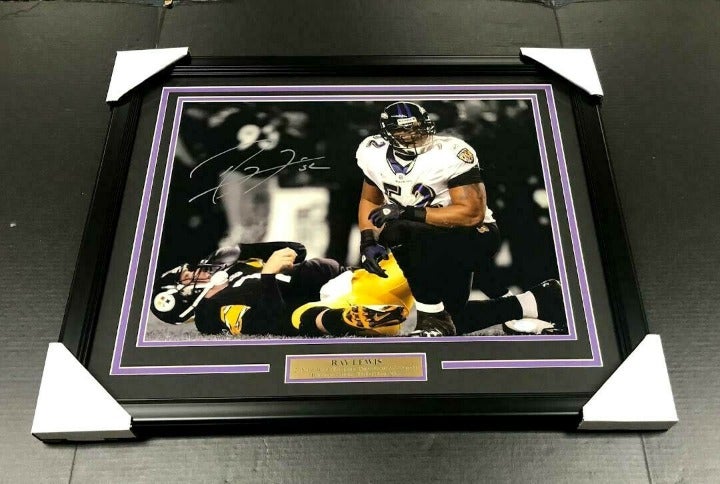 RAY LEWIS SIGNED AUTOGRAPHED FRAMED