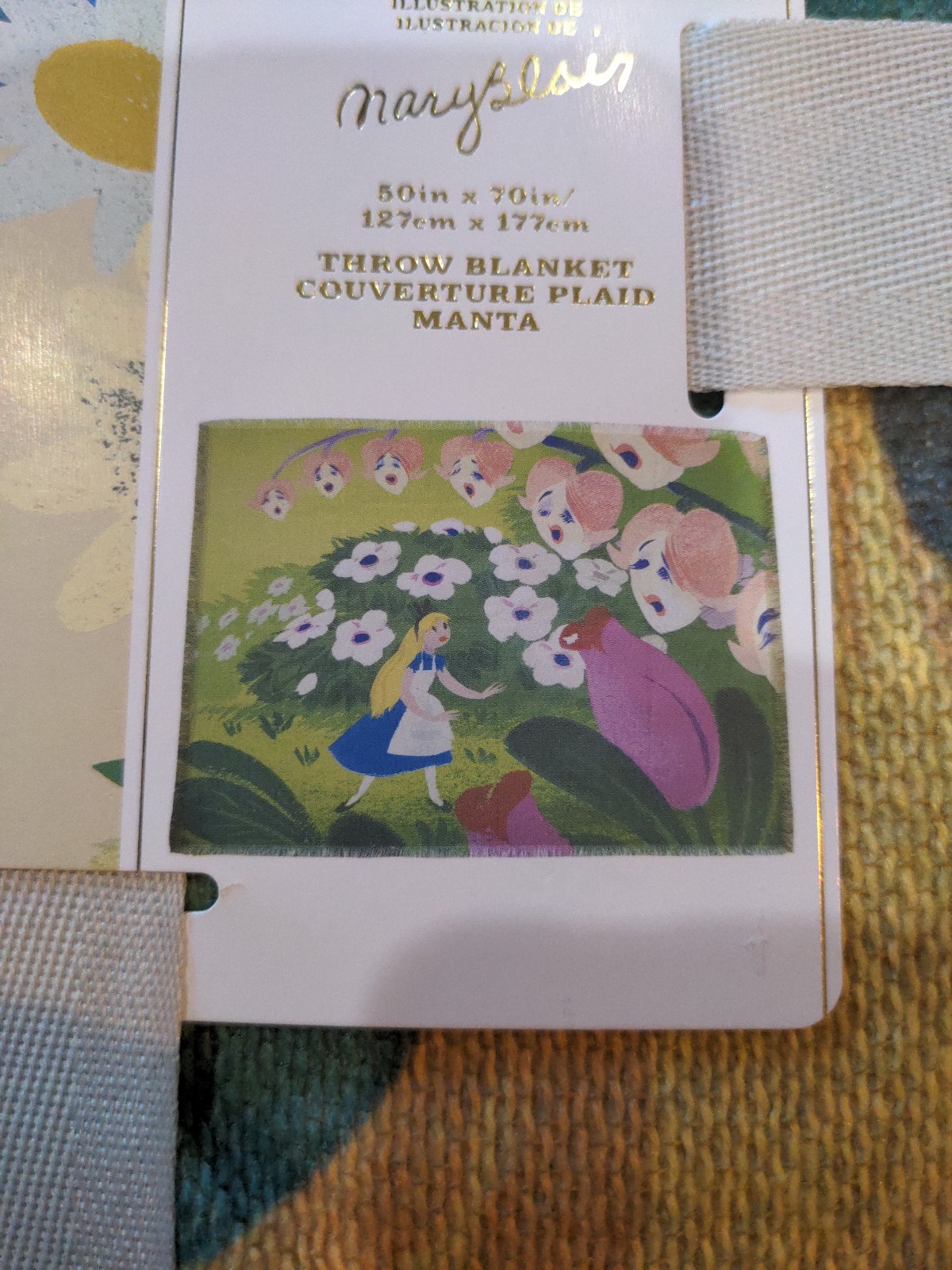 NWT Mary Blair Alice in Wonderland blanket