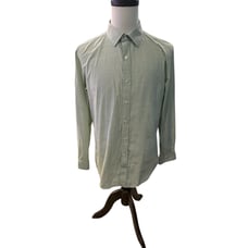 Black Brown Men's Dress Shirt Size Large 16 1/2 - 17 Green