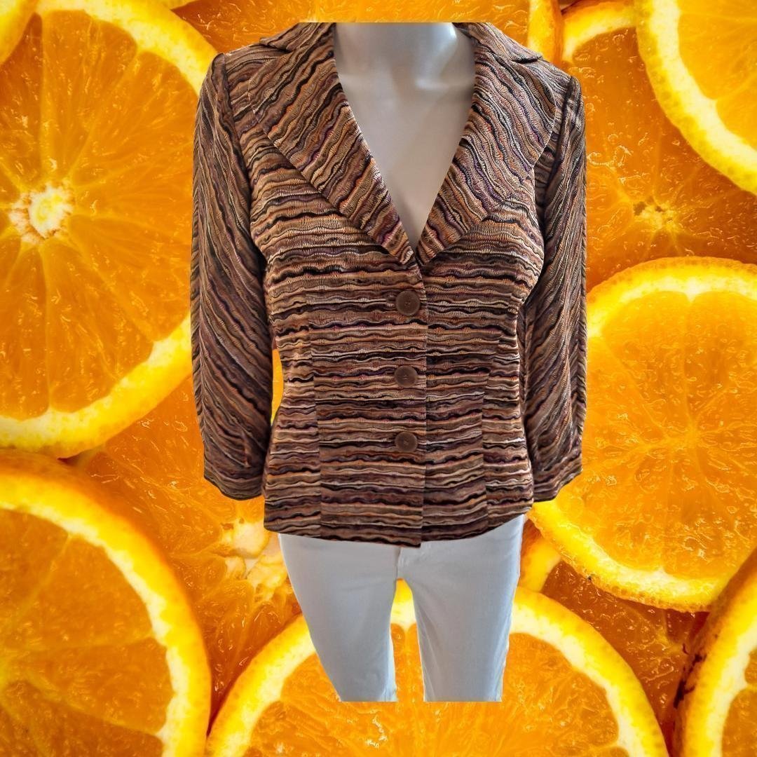 Isabel and Nina 3 Button Colorful Striped Blazer Size 4