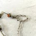 Delicate Feather Link Coral Cabochon Links Sterling Silver Bracelet Southwestern
