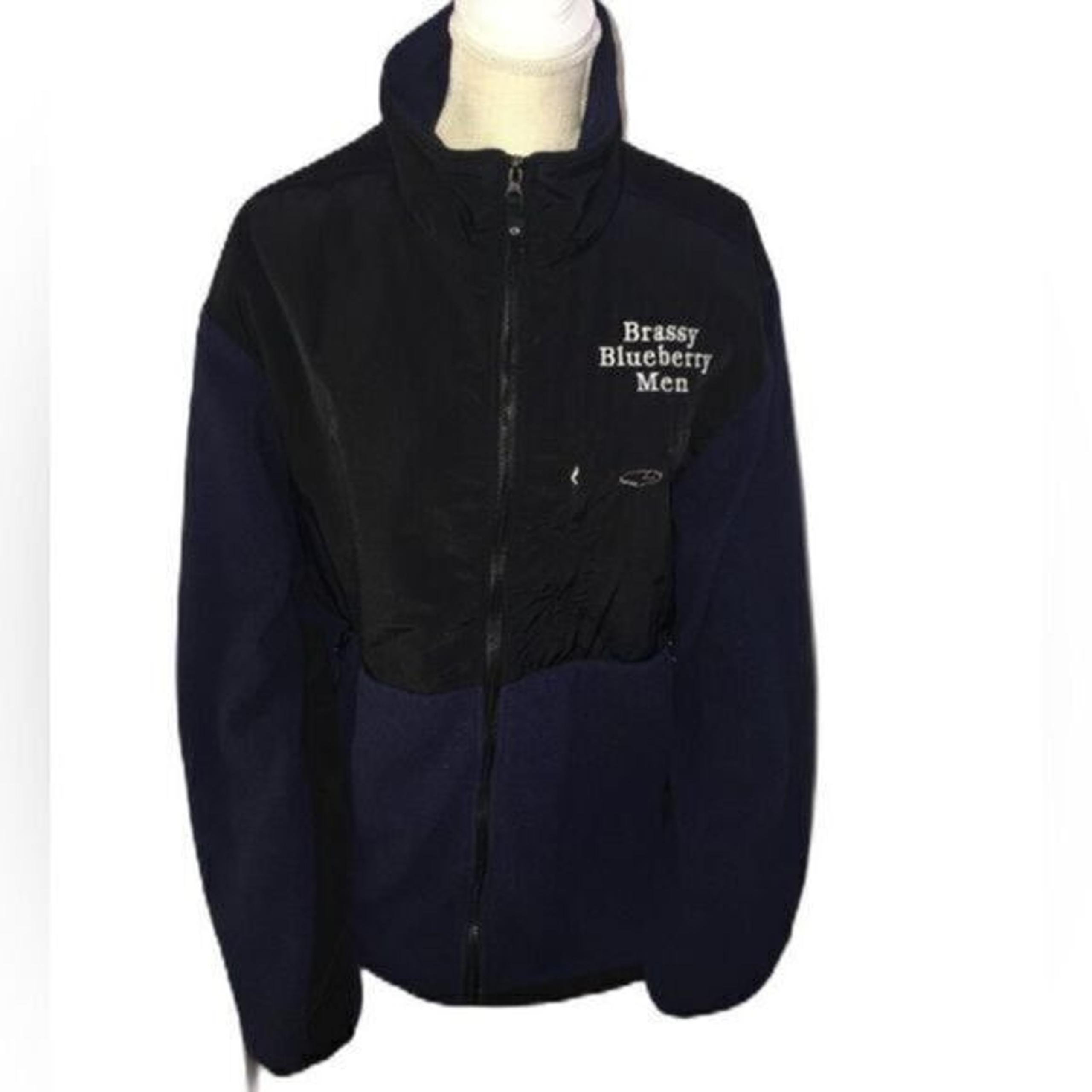 Champion Full Zip Up Fleece Jacket Navy Blue & Black​ large