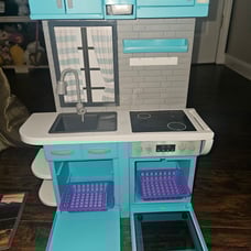Girl doll kitchen