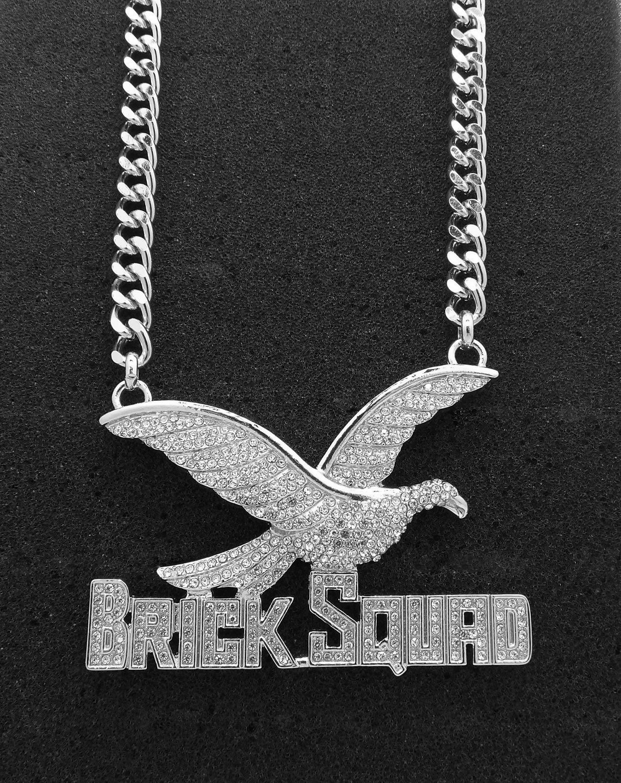 NEW ICED BRICK SQUAD PENDANT &9mm 20” CUBAN CHAIN