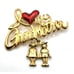 I Love My Grandmother Brushed Gold and Enamel Signed Tona 2in long