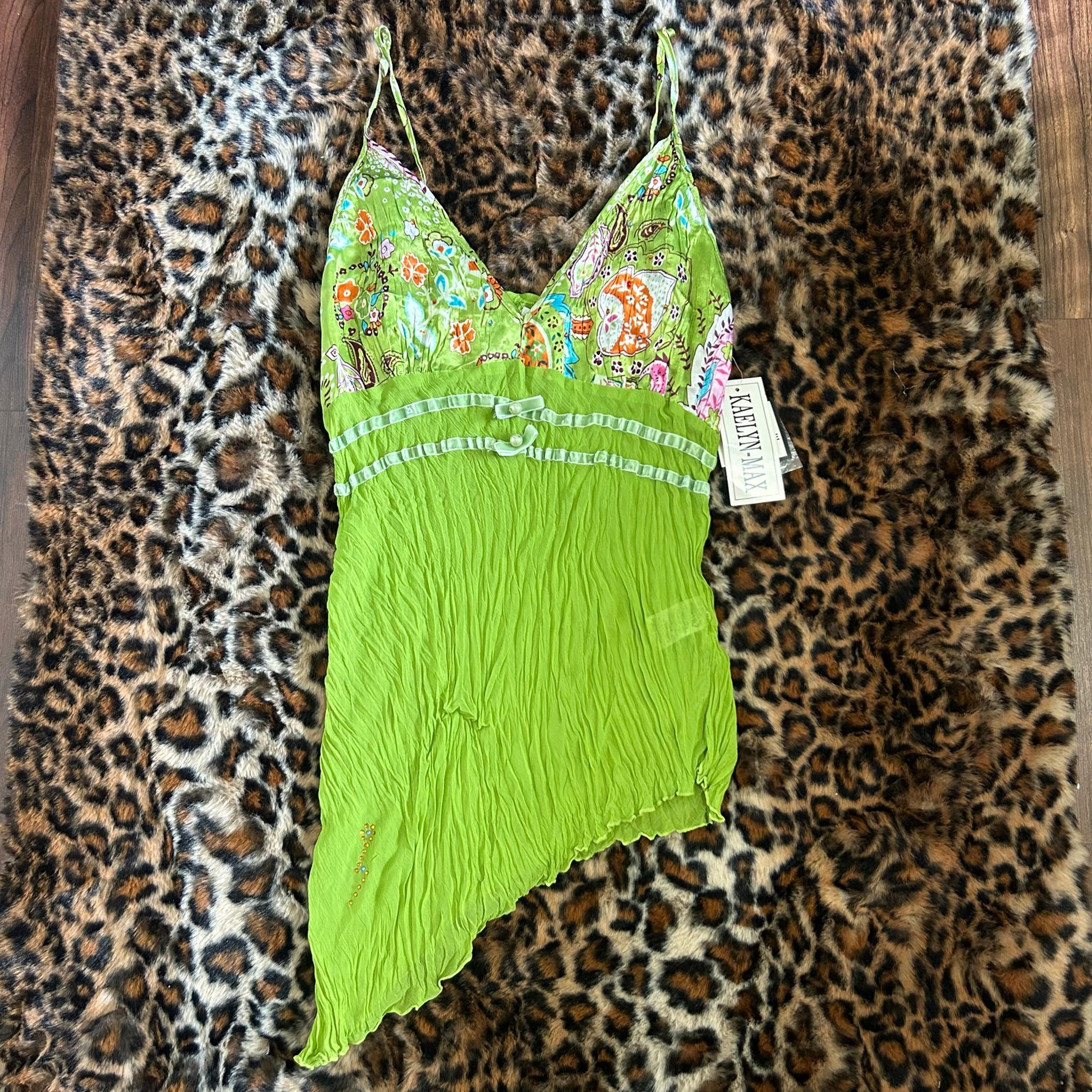 Y2k deadstock fairy sheer asymmetrical top