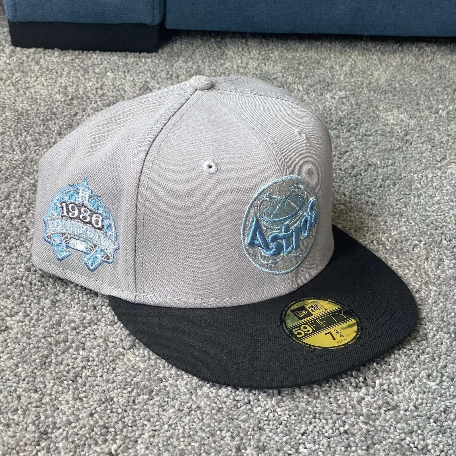 Capanova New Era Houston Astros Fitted Hat 1986 All-Star Game Patch Size 7 3/4