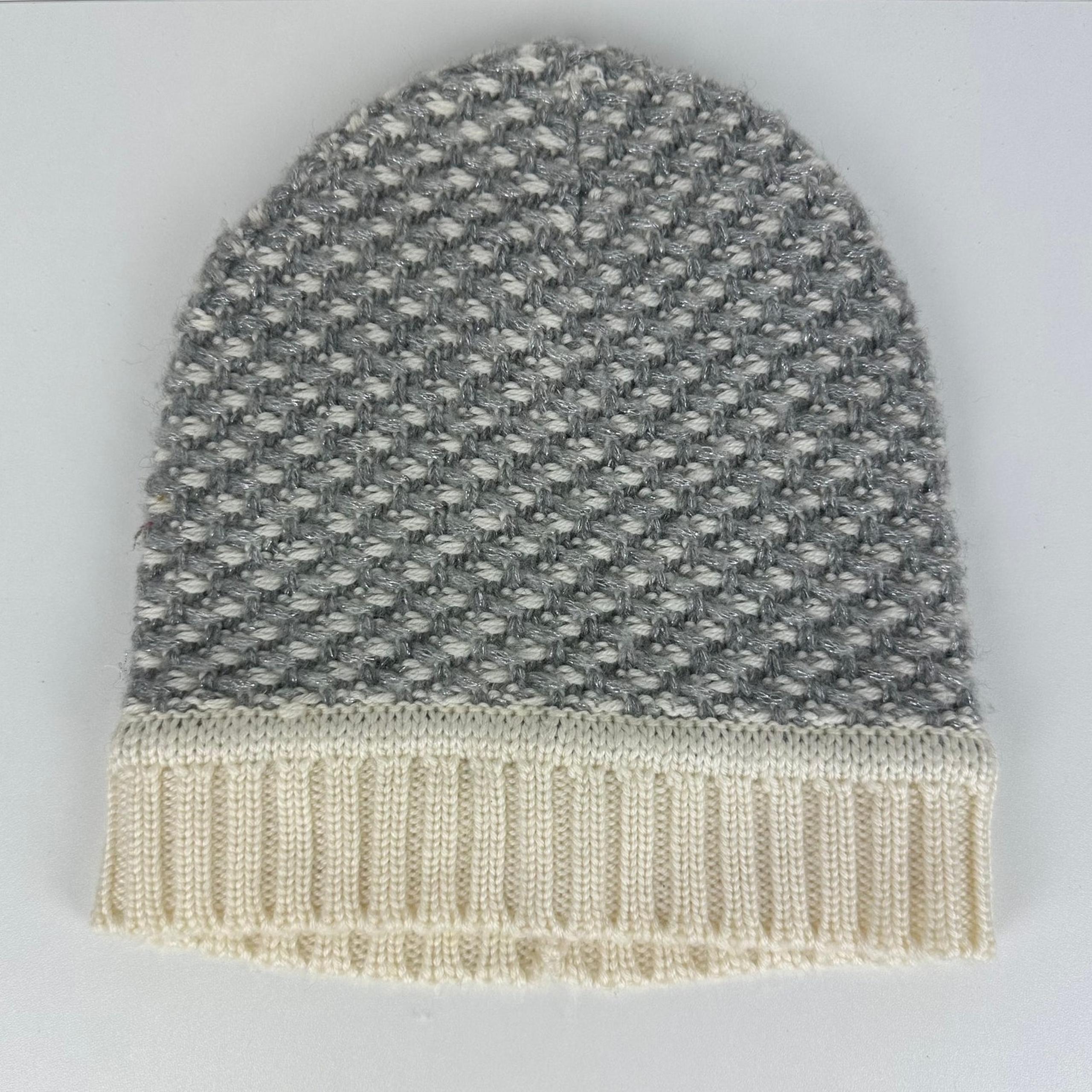 Banana Republic Womens Knit Wool Blend Grey/Beige Fall Winter Beanie One Size