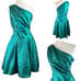 Vintage Scott Mcclintock One Shoulder Mini Tulle Dress Size 12 Green Prom Formal
