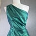 Vintage Scott Mcclintock One Shoulder Mini Tulle Dress Size 12 Green Prom Formal