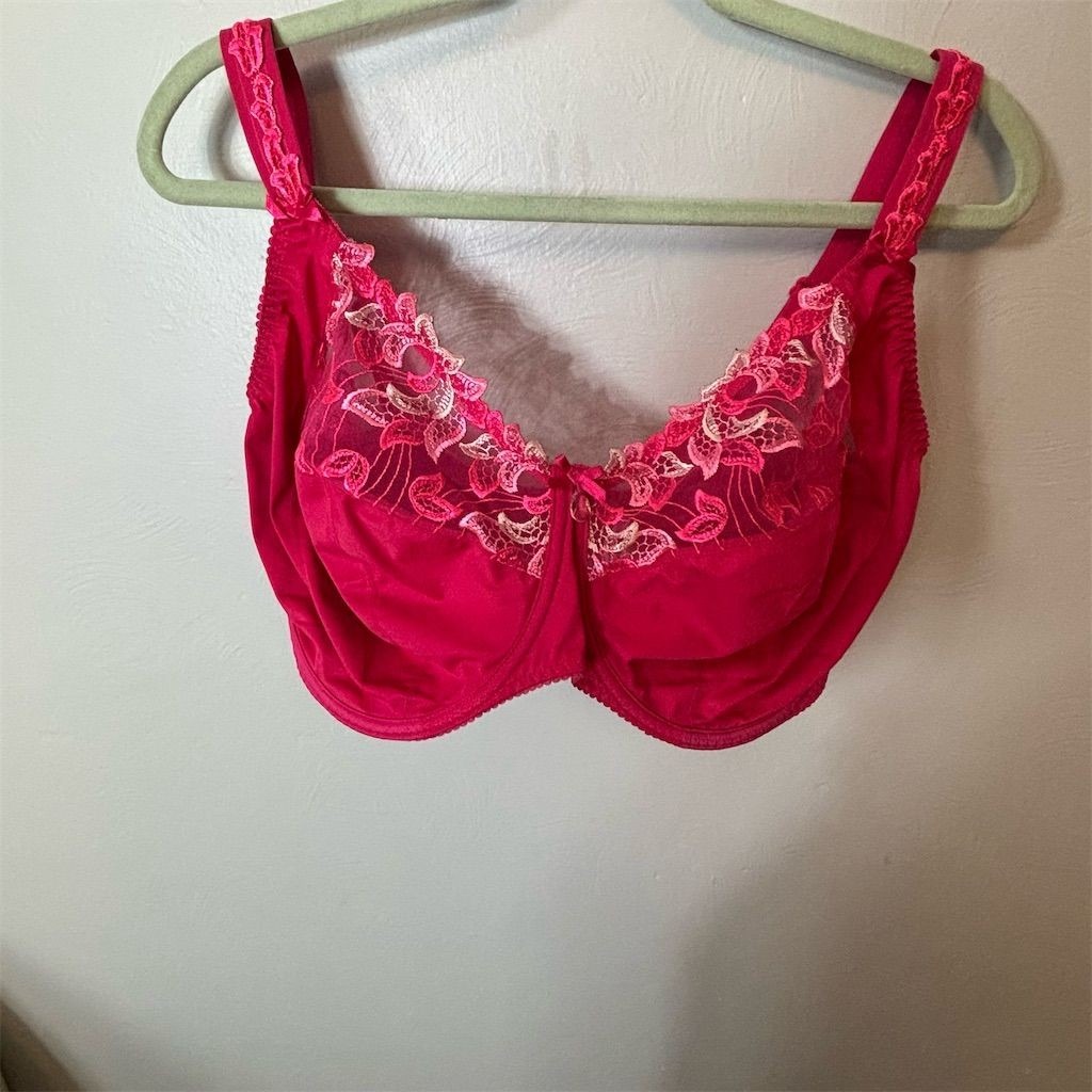 PrimaDonna Women's Balconette Bra 38K Pink Embroidered Lace Underwire