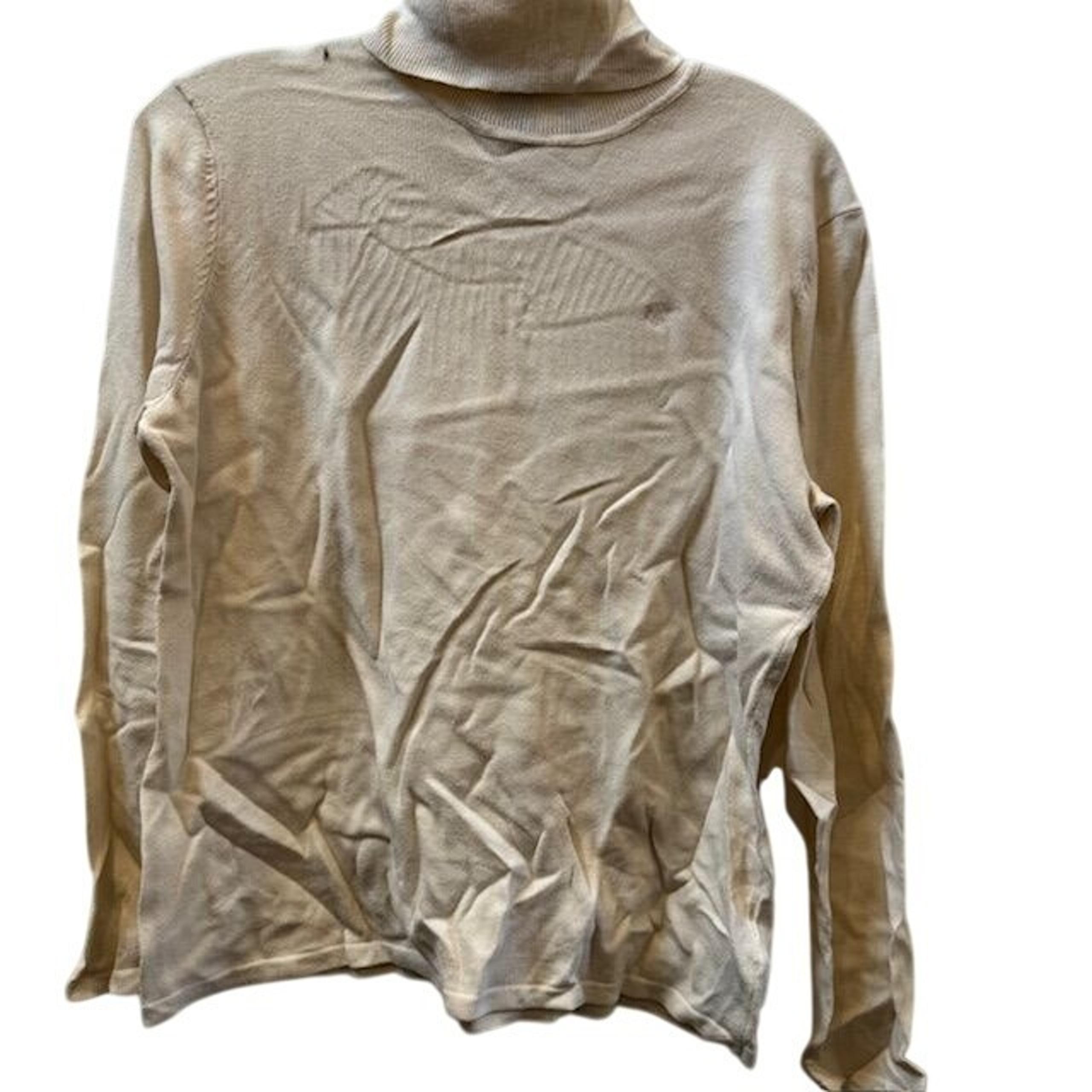 Ralph Lauren Beige Knit Turtleneck Sweater With Embroidered Logo Long Sleeves Wo
