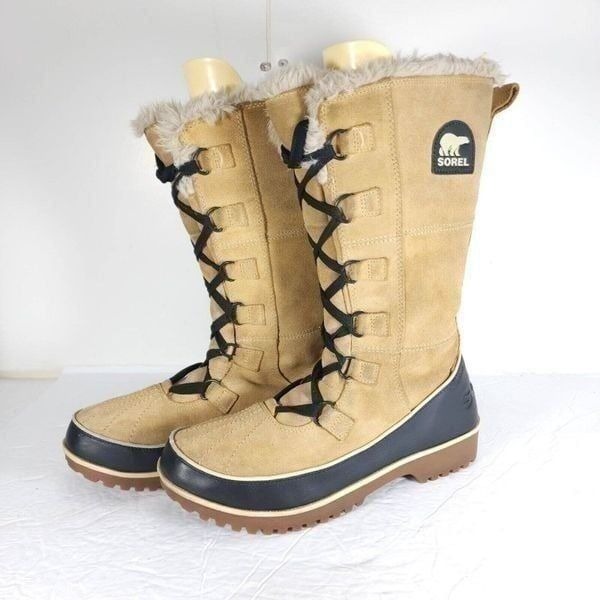 Sorel Women's TIVOLI II US10 Chestnut Suede Lined Faux Fur Winter Snow Boots